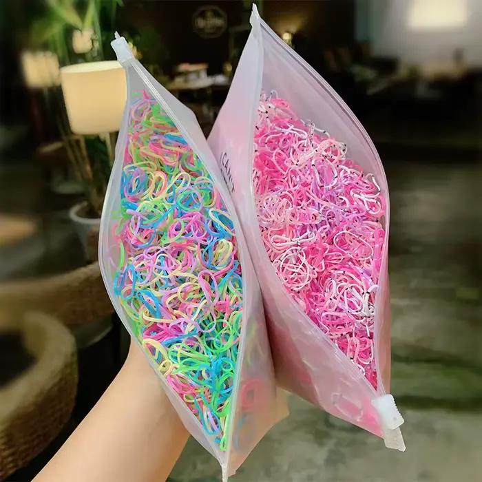 1000 pièces/paquet filles colorées petites bandes de caoutchouc jetables gomme pour élastique pour q