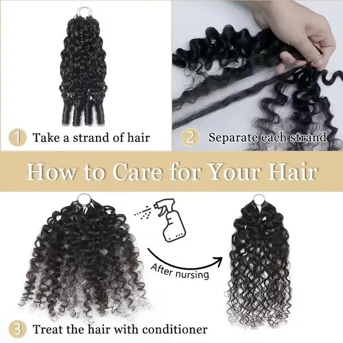 Extensions de cheveux humains bouclés birmanes au crochet, pré-séparées, 30 pouces, pour femmes