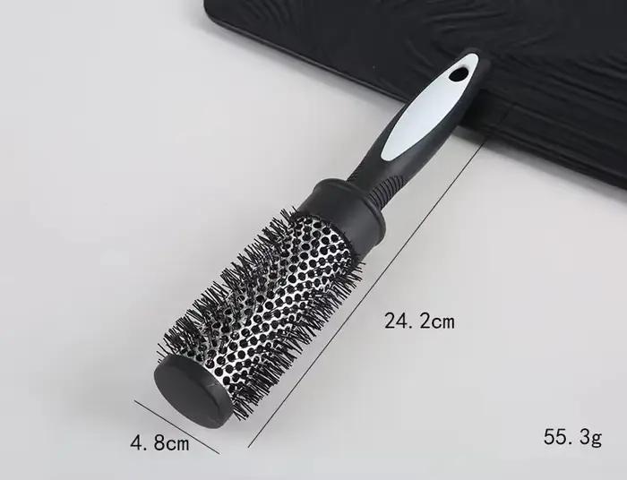 Brosse à cheveux en Nylon, peigne cylindrique, peigne roulant pour cheveux bouclés, Tube thermique e
