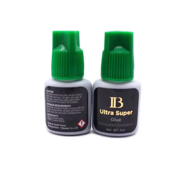 Colle Ultra Super IB 5/10ml à séchage rapide pour extensions de cils, bouchon vert, colle forte, adh
