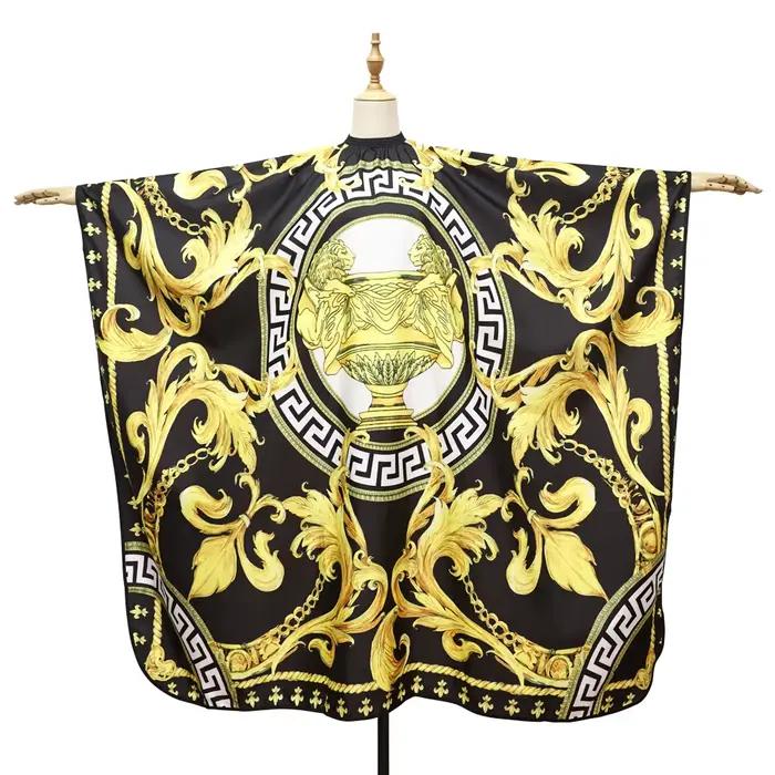 Cape de coiffure pour barbier – Tablier en tissu noir pour coupe de cheveux pour salon et salon de c