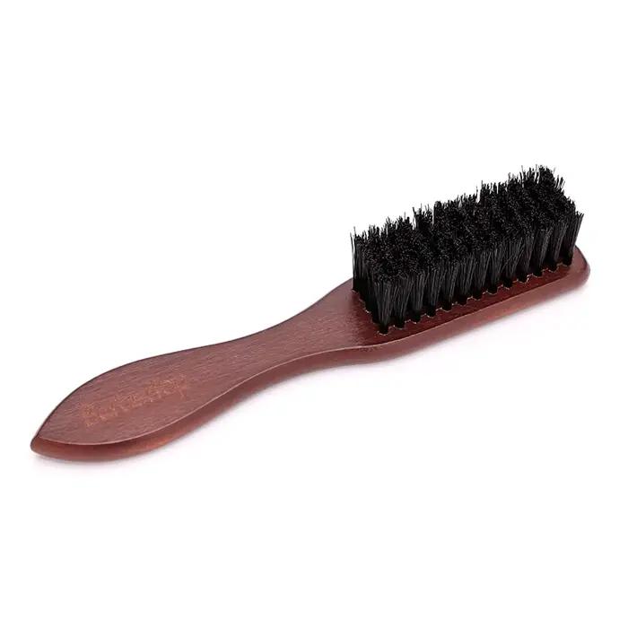 Barbier manche en bois coiffure brosse de nettoyage de cheveux doux hommes peigne de rasage barbier 