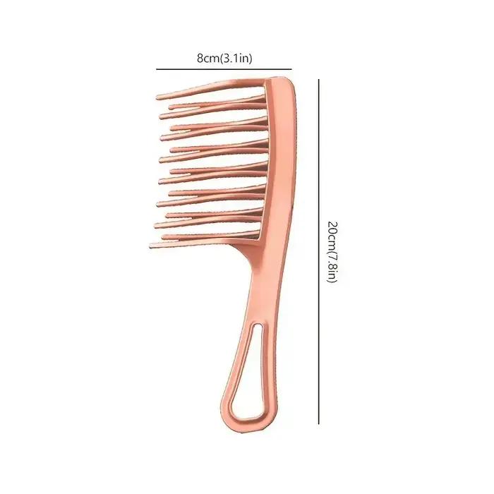 Peigne à dents grandes à Double rangée pour femmes, spécial permanente, bouclé, en plastique, grand 