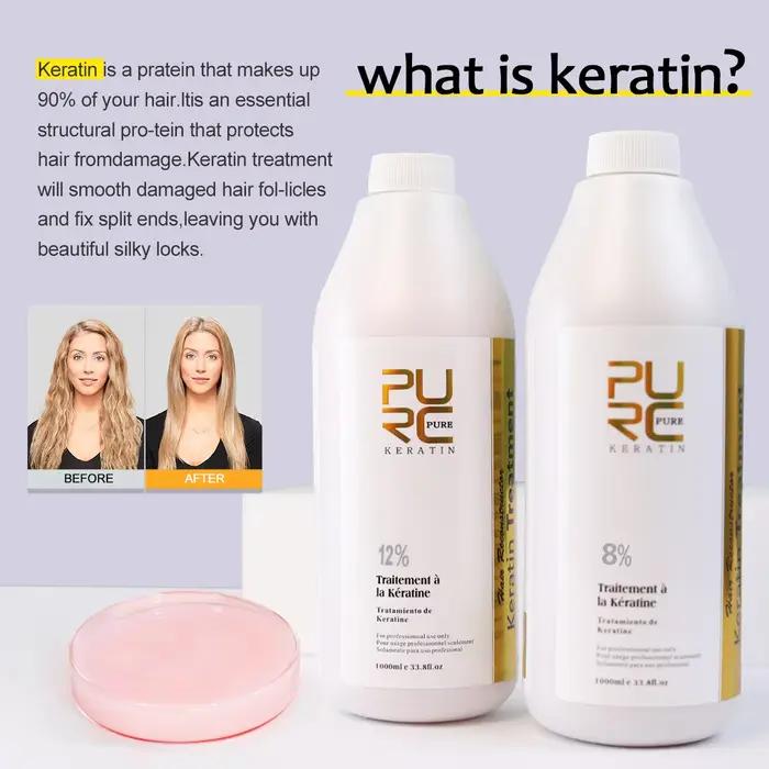 PURC – traitements professionnels brésiliens à la kératine pour le cuir chevelu, lissage et lissant,