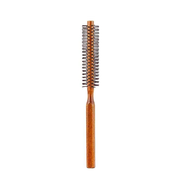 Brosse à cheveux ronde avec manche en bois, peigne à cheveux en sergé droit, poils de sanglier, bari