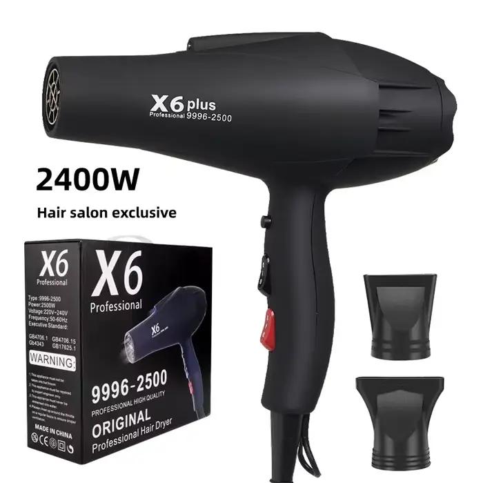Nouveau sèche-cheveux professionnel X6 pour salon de coiffure, 2400W, haute puissance, vitesse de sé