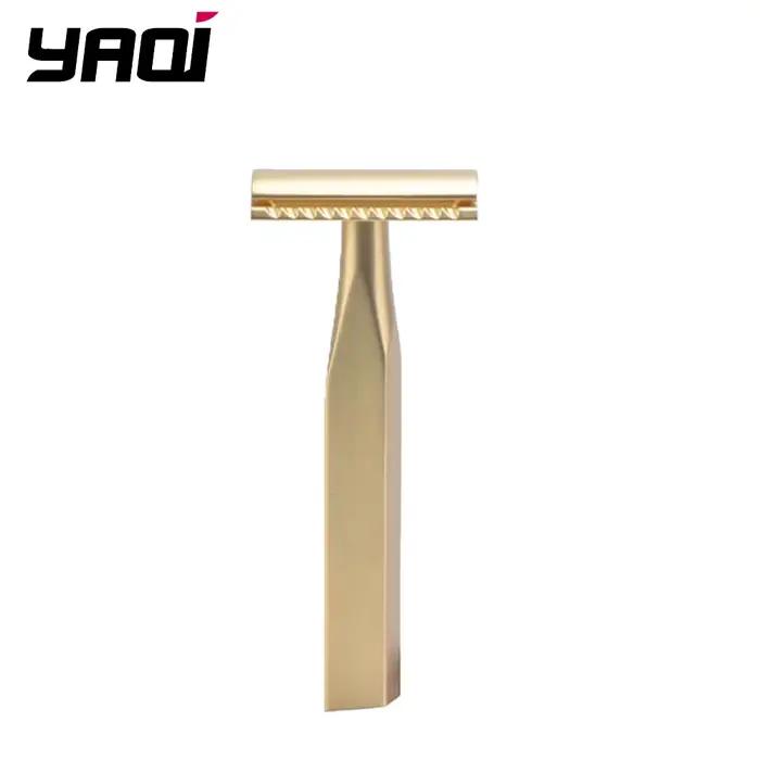 YAQI Golden Bar 3 pièces couleur dorée mate rasoir de sécurité pour hommes