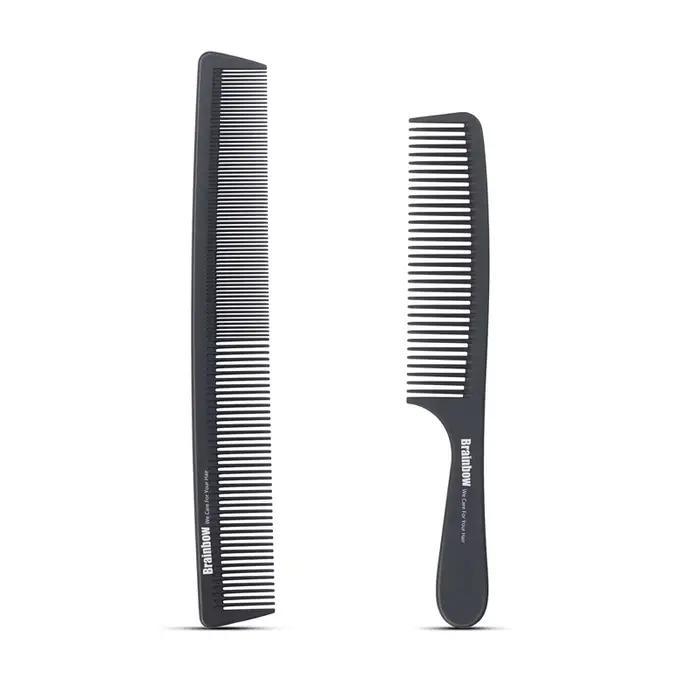 Brainbow 2pc peigne à cheveux antistatique carbone brosse à cheveux professionnel Pro Salon outils d