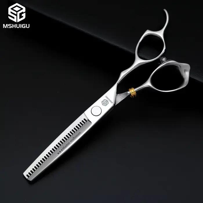 MSHUIGU – ciseaux de barbier professionnels de 6 pouces, en acier inoxydable 440C, lame inversée, ci