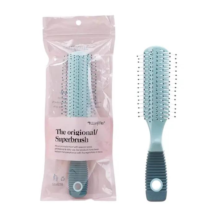 WANMEI Brosse de définition de boucles, brosse à cheveux coiffante premium à 9 rangées pour cheveux 