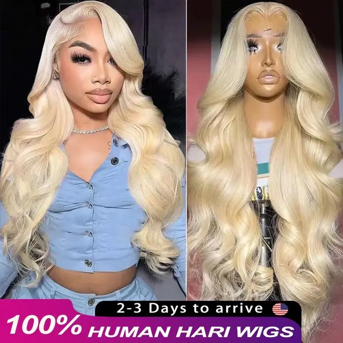 Perruque en cheveux humains 613 blonde, lisse, 40 pouces, 250% de densité, pré-épilée, 13x6, vague c
