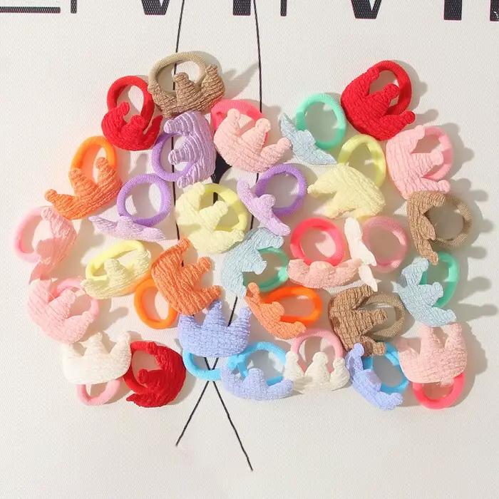 10/30 pièces enfants bandeaux sans danger cheveux dessin animé serviette corde élastique pour queue 