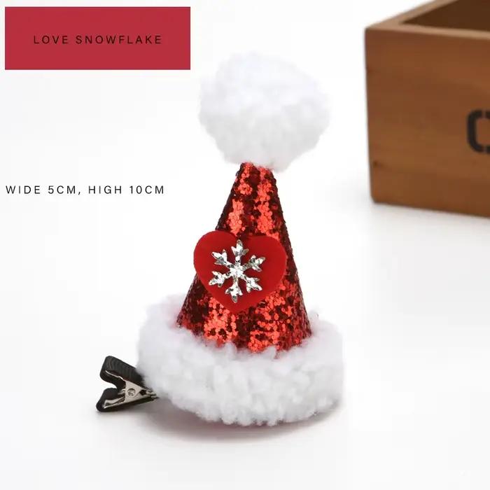 Pinces à cheveux de Noël pour filles, épingle à cheveux de chapeau de festival, cônes enrichis de ce