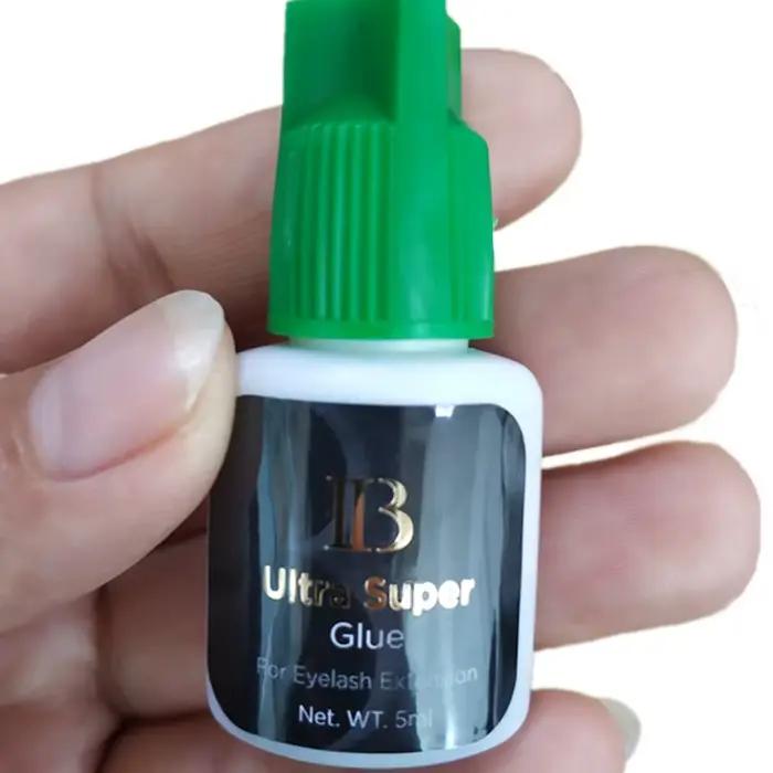 Colle Ultra Super IB 5/10ml à séchage rapide pour extensions de cils, bouchon vert, colle forte, adh
