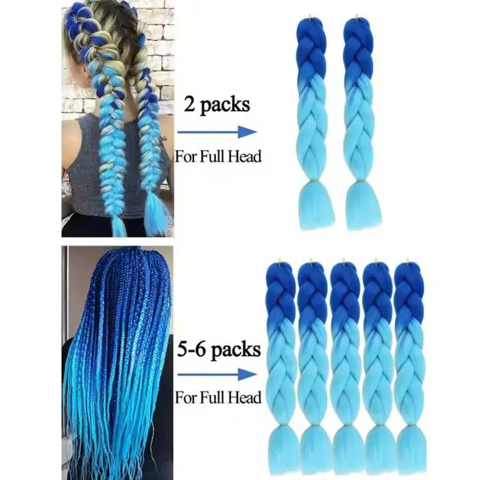 Cheveux tressés violets synthétiques 24 pouces, cheveux tressés pré-étirés pour tresses Extensions d