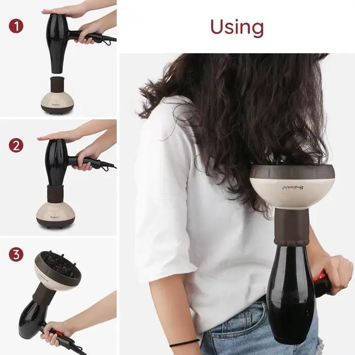 Segbeauty-Diffuseur amélioré pour sèche-cheveux, sèche-cheveux à coupe ondulée bouclée, diffuseur sa