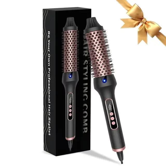 Brosse thermique ionique 3 en 1, brosse ronde chauffante, bigoudi/dissurateur ionique avec fer à fri