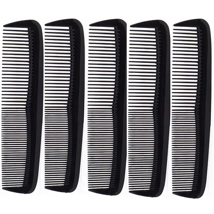 Peigne de coiffure noir 5 pièces, peigne à cheveux à dents fines, peigne résistant à la chaleur, pei
