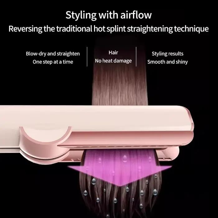 Lisseur et sèche-cheveux 2 en 1, fer plat chauffant pour séchage et lissage rapides, pour Salon de c