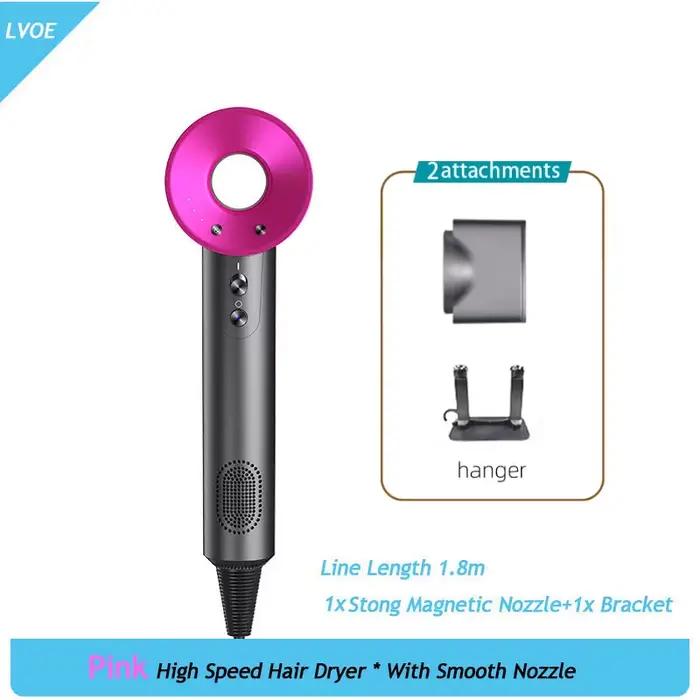 Sèche-cheveux professionnel haute vitesse 1600W, puissant, silencieux, séchage rapide, ions négatifs