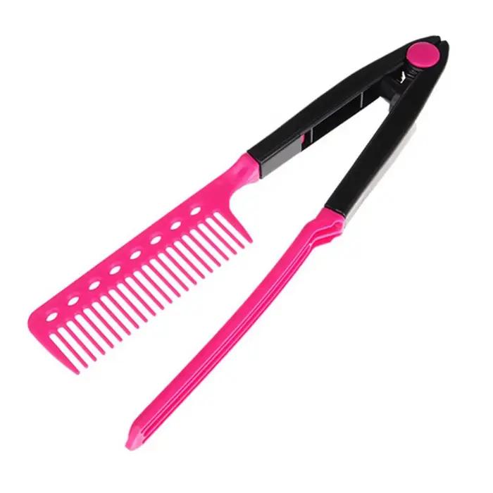 Peigne portable DIY pour salon de coiffure, fer à lisser, peigne lisseur, outils pour cheveux, bross