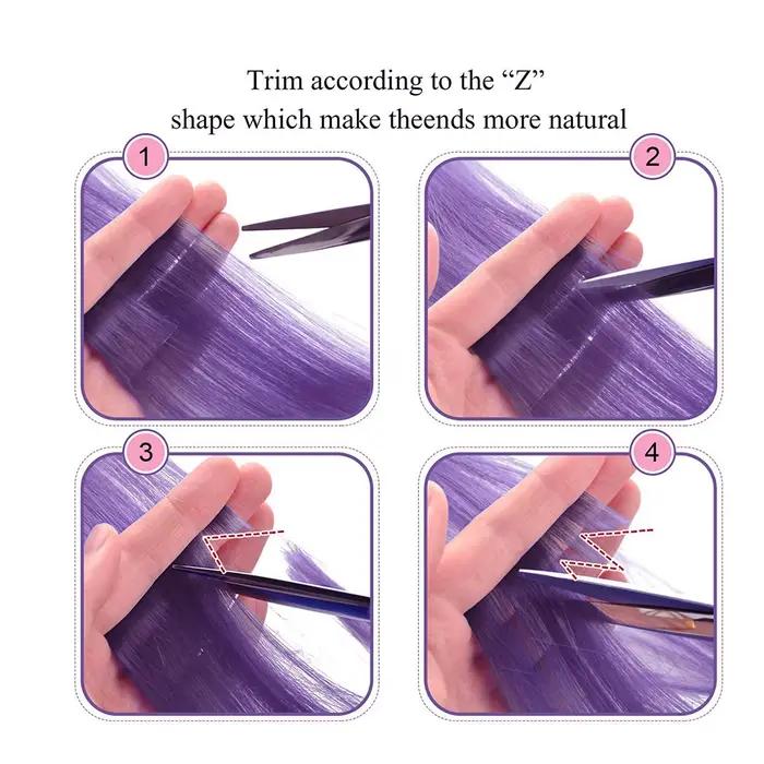 Extensions capillaires synthétiques à clips, reflets colorés de fête, 22 pouces, 6 pièces/paquet, po