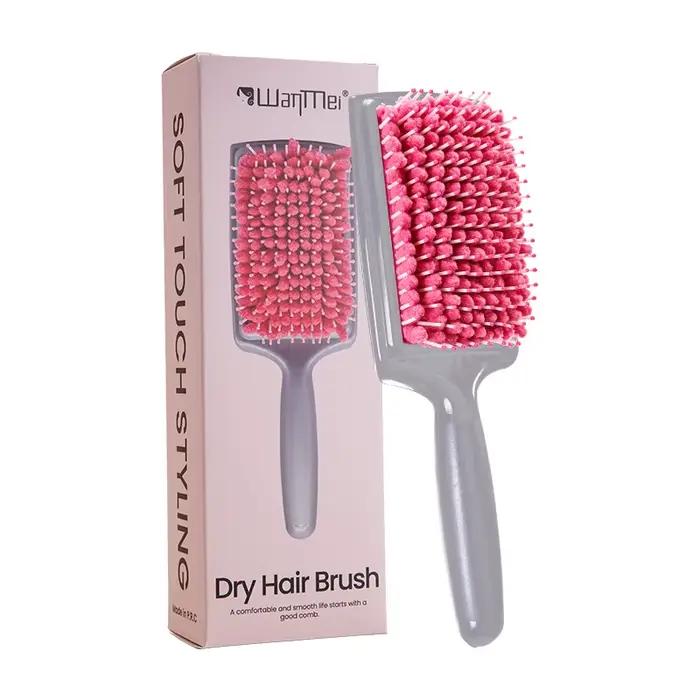 Serviette-brosse 2-en-1 pour cheveux secs - Séchage rapide, massage du cuir chevelu, peigne à coussi