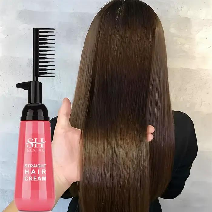 Crème lissante à la kératine avec peigne, réparation des frisottis, masque lissant Permanent pour ch