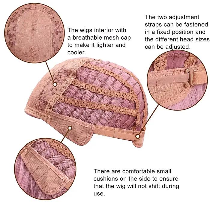 Perruque synthétique longue et lisse avec frange pour femmes, perruque de Cosplay Lolita moelleuse r