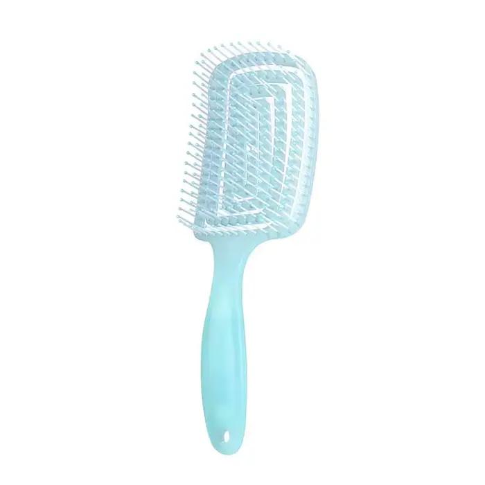 Brosse Sèche-Cheveux Multifonctionnelle avec Peigne de Massage, Conception Creuse, Masseur de Cuir C