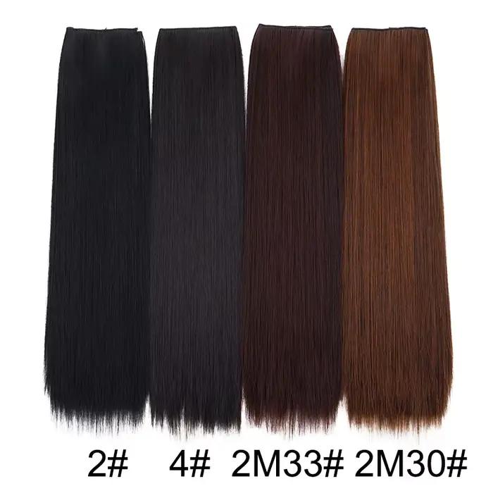 Extension capillaire synthétique épaisse à 5 Clips, postiche longue et lisse, 16 pouces, 20 pouces, 