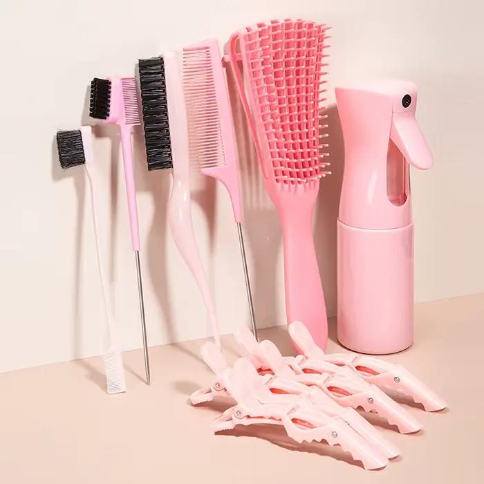 Brosse démêlante 10 pièces, ensemble de brosses à cheveux pour Afro bouclés, longs nœuds, démêlant, 