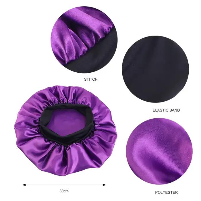 Bonnets solides en Satin pour femmes, chapeau de bain à large bord pour dormir la nuit, unisexe, ban