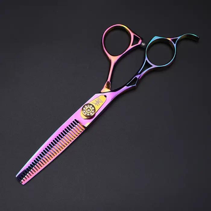 Ciseaux à cheveux gauchers, ciseaux de coupe professionnels violets de 6 pouces, ciseaux amincissant