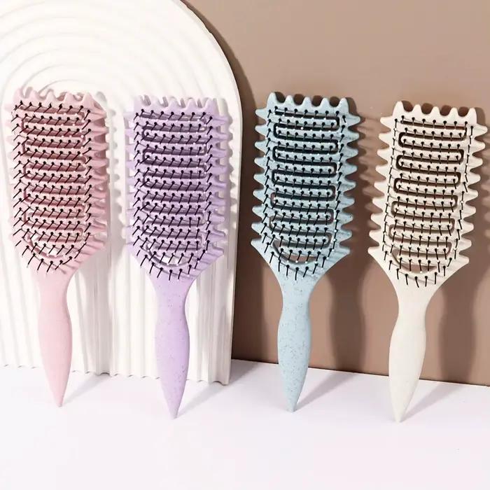 Brosse à friser - Peigne de massage creux, crinière en nylon, manche en plastique ABS, poignée confo