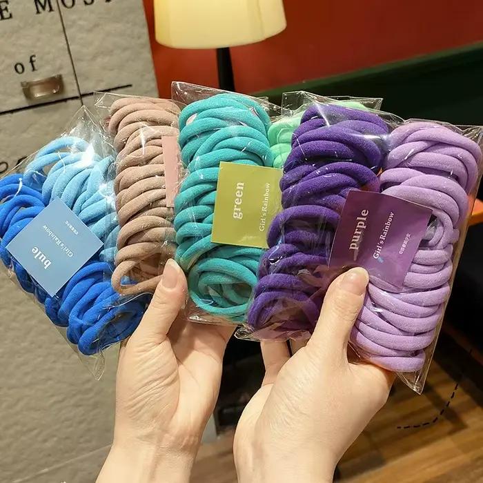 Anneaux de cheveux colorés pour filles, 50 paquets de couleurs acidulées sans coutures, anneaux de s