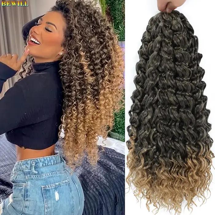BEWILL GoGo Curl Cheveux en crochet, 14 et 18 pouces, ondes d'eau, boucles de plage, cheveux en croc