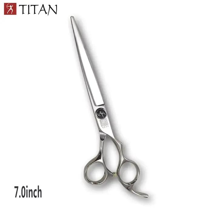 Titan-Ciseaux incurvés en acier inoxydable, Ciseaux de coiffeur professionnels, Ciseaux de cheveux a