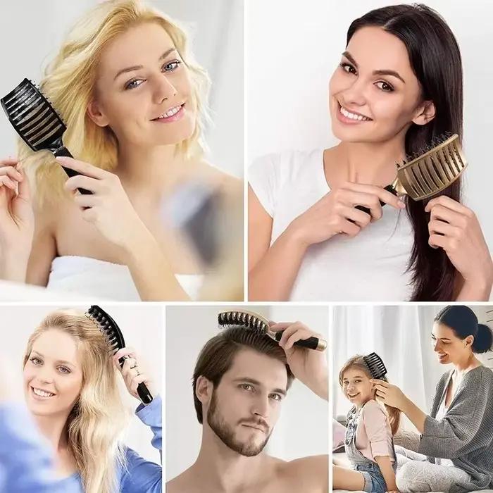Brosse à cheveux démêlante, peigne de Massage du cuir chevelu, poils en Nylon pour femmes, brosse ma