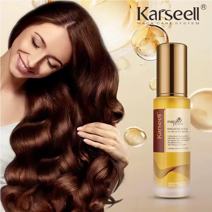 Karseell 50ml huile d'argan marocaine pour la guérison des cheveux pressé à froid huile d'argan sans