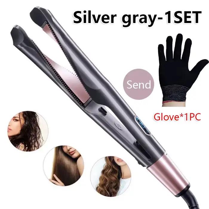 Fer à lisser 2 en 1 Bigoudi Pro Twist spirale vague or titane fer plat outil de coiffure pour Salon 