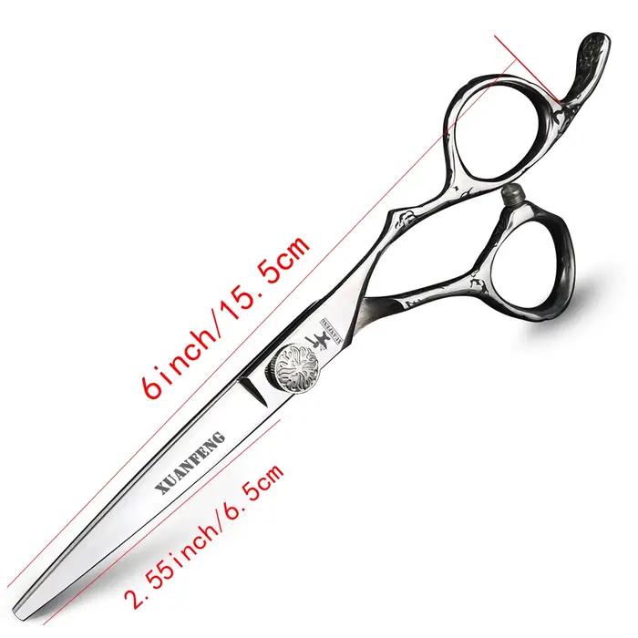 XUANFENG – ciseaux à cheveux miroir noir, 6 pouces, ciseaux de coupe et ciseaux amincissants pour ba