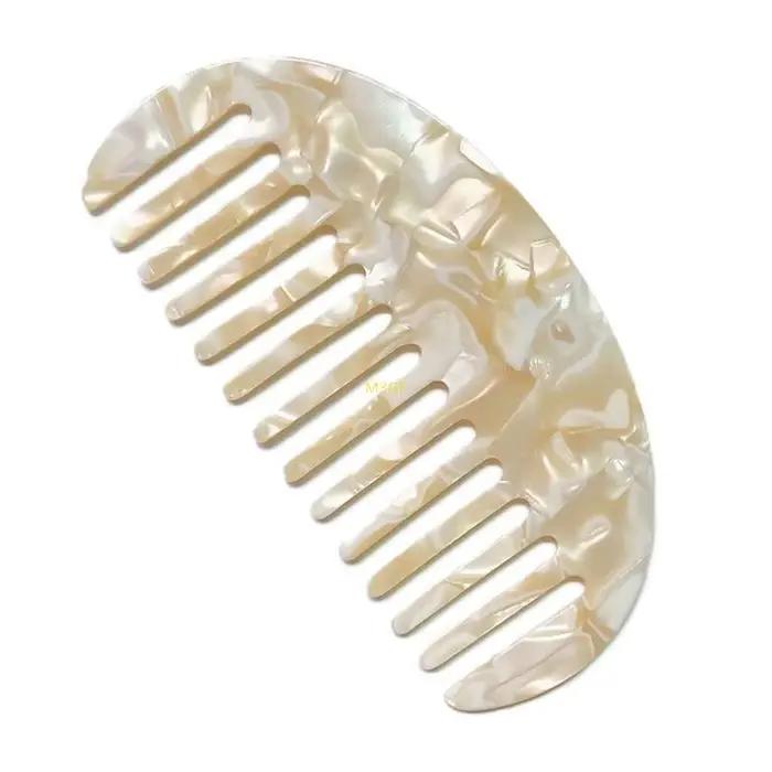 Peigne à cheveux français poche à dents larges, brosse à cheveux démêlante antistatique en acétate à