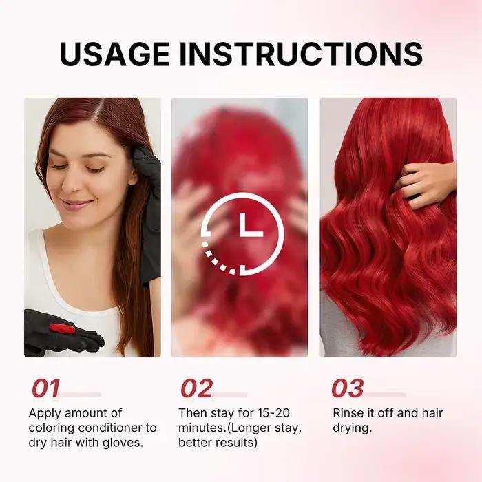 Karseell 500 ml déposant la couleur masque pour cheveux rouges revitalisant stimulant la couleur, hy