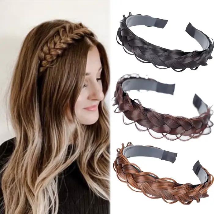 Perruque synthétique tressée torsadée pour femmes, bandes de cheveux, tresses à la mode, accessoires