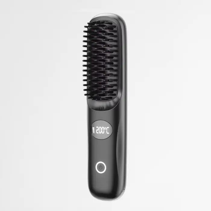 Brosse lissante sans fil pour cheveux, portable pour les voyages, peigne lissant avec ions négatifs,