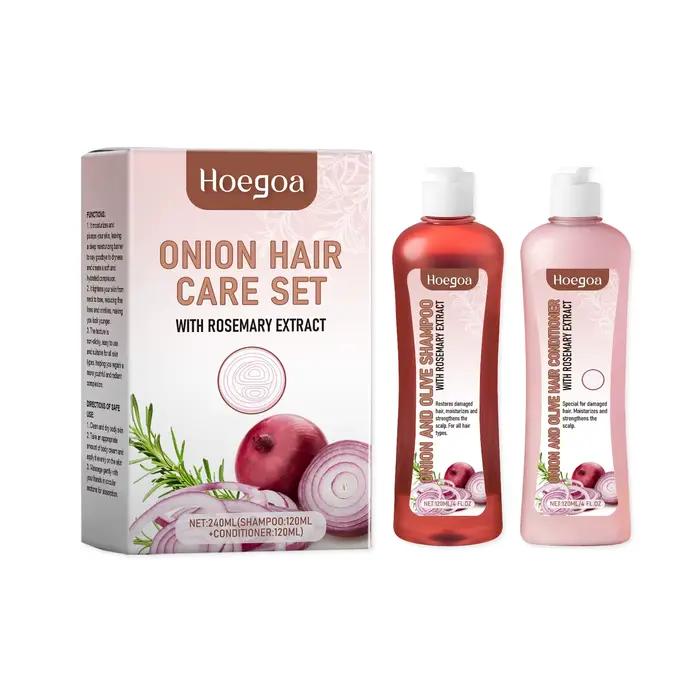 Ensemble de shampooing à l'oignon et au romarin - Ensemble de soins capillaires nourrissants et répa