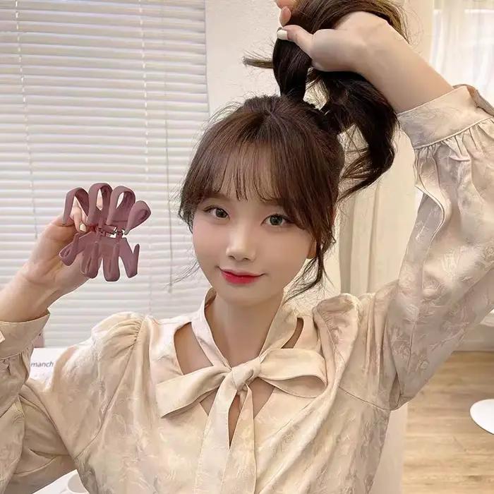 Pince à cheveux élégante en plastique, forme citrouille, pour femme, accessoire de mode pour l'arriè