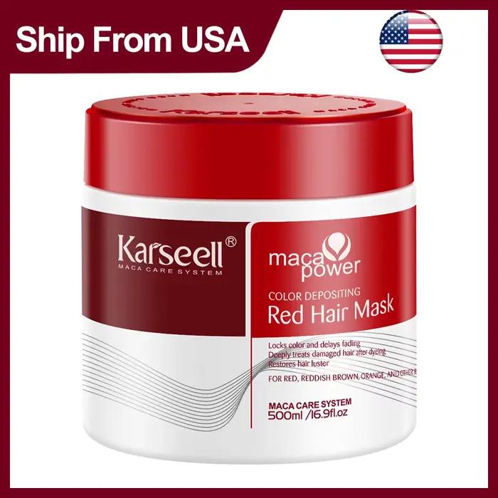 Karseell 500 ml déposant la couleur masque pour cheveux rouges revitalisant stimulant la couleur, hy