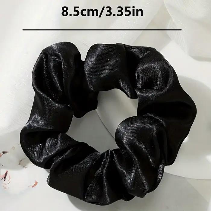 Grands chouchous rétro en soie véritable, 5 pièces, bandes de cheveux Premium pour femmes, adaptées 